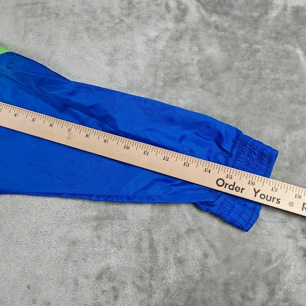 Vintage Nike‎ Windbreaker Youth Medium Blue Green Pink Full Zip Colorblock Neon